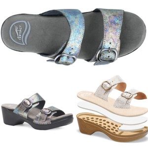 EUC Dansko Sophie Petrol Shimmer Sandals